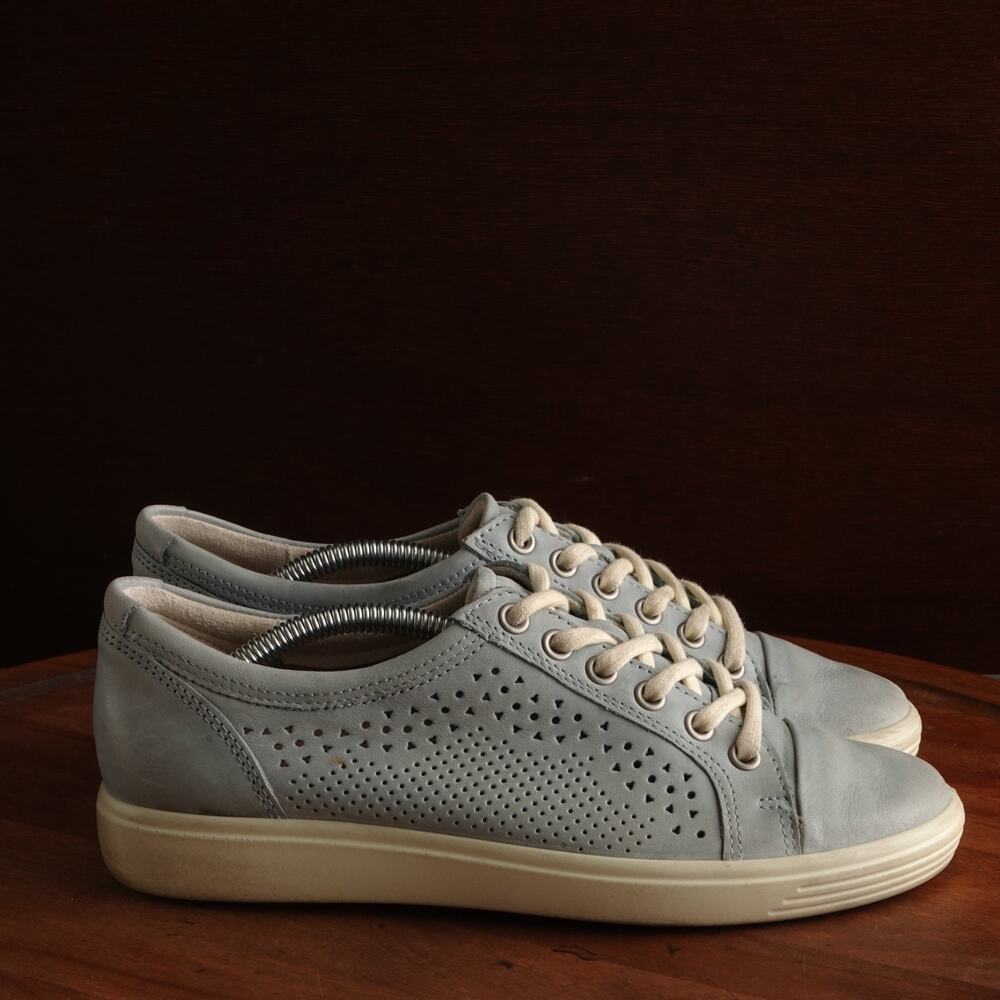 Ecco Sneakers WMS SZ EU 38 US 7 Blue Soft 7 Trend Tie Perforated Comfort Walking